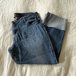 Kut from the Kloth Mid Rise Cuffed Jeans Size 14